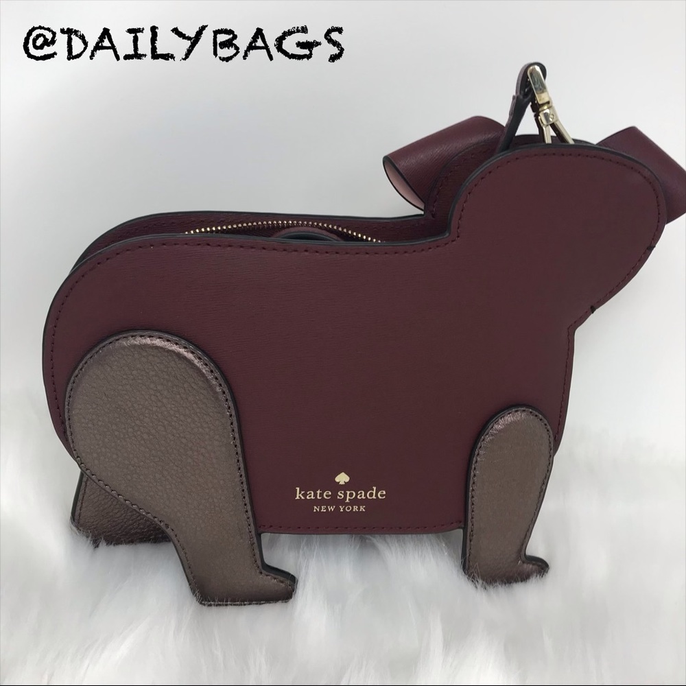 KATE SPADE DOG CROSSBODY PUP FLOWER BROWN. - Picture 2 of 8